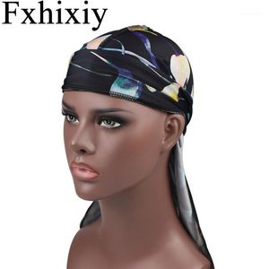 Beanie/Skull Caps unisex hårtillbehör stretchig tryck silkeslen herr durags andningsbara bandana cyklist long svans dug wigs turban1