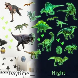 緑色の光の輝く恐竜の壁のステッカーホームベッドルーム子供部屋の装飾動物蛍光デカールダークステッカー220217