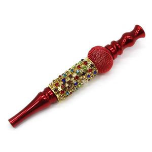 Smoking Pipe Mouthpiece Bling Lantern Beads Golden Hookah Mouth Creative Diamond Removable Metal Suction Cigarette Smoking Holders WMQCGY665