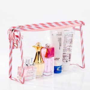 Große Kosmetische Geschenke großhandel-Transparente Klare PVC Kosmetiktasche Große Kapazität Stehen Aufstellung Werbegeschenk Zipper Lagerung Wasserdichte Kosmetik Bag1