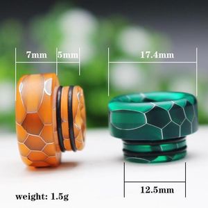 810 Harts Snake Skin Drip Tips Epoxy Kort munstycke Tråd Borr 510 Suck Tips för TFV12 Prince och TFV8 X Big Baby In Stock