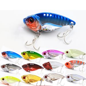 3D Gözler Metal Vib Blade Cazibesi Batan Titreşim Yemler Yapay Vibe Bas Pike Perch Balıkçılık Lures Için 12 Renkler