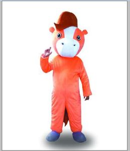 2018 Factory direct sale orange Horse Mascot Costume Adult Halloween Birthday party cartoon Apparel