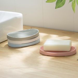 Silicone Soap Dishes Saver Holder Plate Non-slip Bathroom Fashion Candy Color Storage Soap Rack Container RRF14053