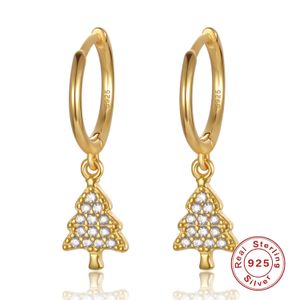 Hoop Huggie 925 Sterling Designer-Weihnachtsbaum-Ohrringe S925 reines Silber mit Diamant-Luxusschmuck für Frauen