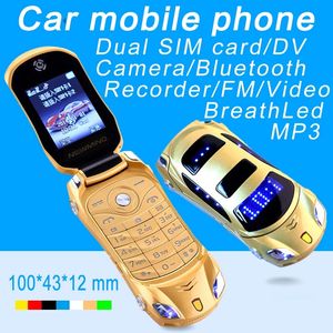 Originale Newmind F15 sbloccato telefoni cellulari a conchiglia Led Light Cartoon Mini modello di auto sportiva Lanterna Bluetooth Cellulare Dual Sim Card Celular