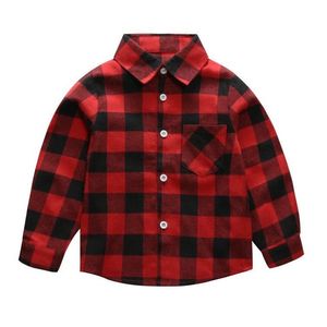 Neue Heiße Verkauf Gute Qualität Jungen Langarm-shirt Gentleman Stil Kinder Plaid Shirts Frühling Herbst Kinder Baumwolle Drehen-unten Hemd
