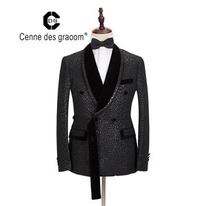 Cenne Des Graoom Nowe Mężczyźni Garnitur Kostium Tuxedo Dwa Kawałki Eleganckie Projekt Velvet Lapel Do Wedding Party Piosenkarka DG-Black 201105