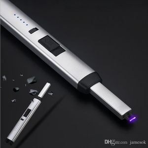 Электрическая перезаряжаемая USB кухня BBQ Длинный зажигатель ветрозащитный пульс легче для свечей и фейерверков C064