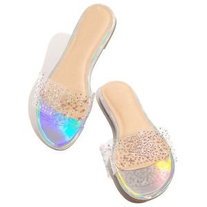 2021 New rhinestone silver Women Sandals Designer Slippers Flat Sandal Floral Brocade Slipper Flip Flops Striped Beach Causal Slipper