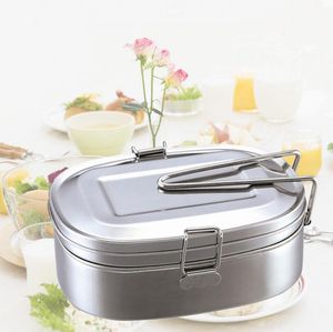 Stainless Steel Double Layer Lunch Boxes Food Storage Containers Bento Box for Kids Student and Adults