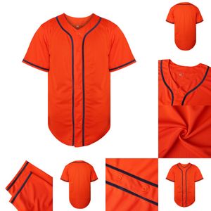 Leerer orangefarbener Baseball-Jersey 2021-22 Vollständige Stickerei Hohe Qualität Custom Your Name Ihre Nummer S-XXXL