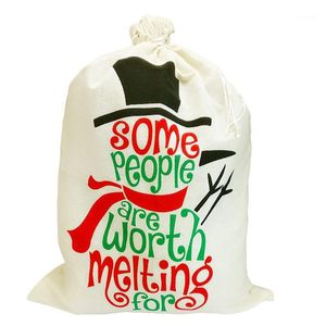 クリスマスの装飾クリエイティブレターパターンサックギフトバッグ大規模サンタクロースバッグドローストリングサックキャンディーストレージバッグ1