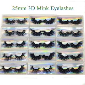 25mm Mink Eyelashes Mink Lashes Bulk 3D Lashes 6D Long Curly Eyelash Extension False Eyelashes Wholesale Makeup