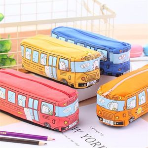 Casos de lápis NOVENTY ANIMENTOS BUS ESCOLAR EMPLEMA CASE CASO DE PARATIONÁRIO Organizador da bolsa Office Office Supply Escolar PapeLaria1