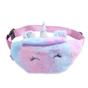 100st vinter baby plysch fanny pack tecknad axel crossbody väska tjej student söta bröstkorg mode midjepåse