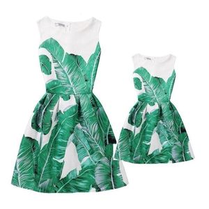 Summer Family Matching Outfits Mother Daughter Dresses Print Mae E Filha Vestido 201128