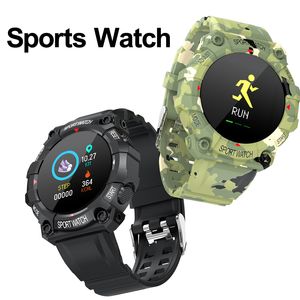 Sportklocka Bluetooth SmartWatch Fitness Tracker Kamouflageband Vattentät Armbandsur Pulsmätare Tvåspets pekskärm