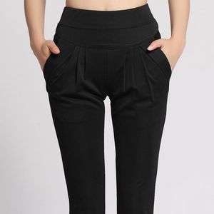 S-XXXL 하렘 바지 여성 포켓 바지 Pantalon Femme Plus 크기 레이디 바지 섹시한 하이 허리 여름 레깅스 블랙 카키 팬츠 1