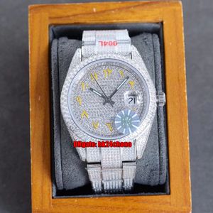 11 Stile Luxusuhren RRF Datejust Iced Out Volldiamant ETA2824 Automatik Herrenuhr Pav￩ Diamanten YE Arabisches Zifferblatt 904L Stahlarmband Damen Herrenarmbanduhren