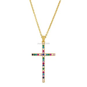 gold zircon cross Pendant Necklaces crystal diamond Necklace for women men fashion jewelry will and sandy