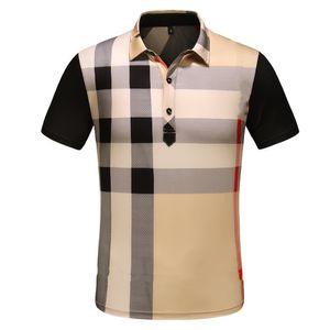 2022Luxury Casual Mens Camiseta Respirável Polo Desgaste Desgaste de Manga Curta T-shirt 100% Algodão Alta Qualidade Atacado Preto e Branco Tamanho M-3XL # ZO16