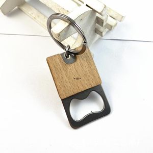 Portable Small Bottle Opener with Wood Handle Wine Beer Soda Glass Cap Bottle Opener Key Chain for Home Kitchen Bar RRE12961