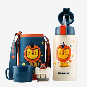 Wholesale thermos bottle bag for sale - Group buy 2021 student children thermos cup cartoon cat thermo mug drinkware water bottle stainless steel gift vacuum flask cup with bag ml