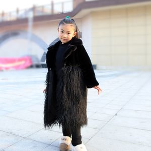PPXX Winter Baby Girl Fur Coat Woolen Jacket Wool Children Faux Rabbit Fur Coats Warm Thick Kids Winter Outwear Plus Size LJ201125
