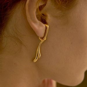 Charm-Designer-Ohrringe, offenes weibliches Metall, langes Ohr, hängender Knochenclip, coole Modeohrringe ohne Loch, Luxusschmuck für Frauen