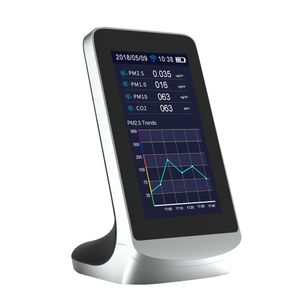 Freeshipping WiFi Multi-Funkcja Detektor powietrza Detektor TVOC Monitor Monitor Dwutlenek węgla CO2 Miernik 4,3-calowy Miernik analizatora powietrza
