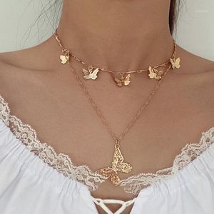 Pendant Necklaces Women Hollow Butterfly Necklace Europe And America Retro Wild Gold Hip Hop Fashion Jewelry1