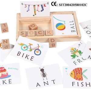 New Wood Spelling Words Game Kids Early Educational for Children Learning Wooden Toys Montessori Education Puzzle 201218