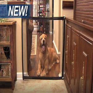 Pet Dog Gate Ingenious Mesh Dog Fence for Indoor and Outdoor Safe Safety Enclosure Pet Products Supplies Dog Playpen Gate Safety LJ201201