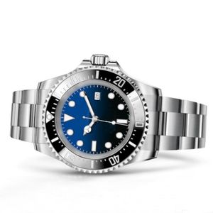 Relógio masculino/feminino rolx 116660 44mm mostrador de cerâmica moldura preta pulseira ajustável movimento automático esportes mar verde azul relógio de pulso