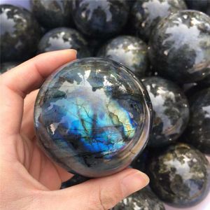 Naturlig Labradorite Crystal Polished Sphere Ball Healing Crystal High Quality T200117