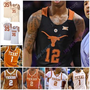 Texas Longhorns كرة السلة Jersey NCAA College Kai Jones Hepa Williams Hamm Jr.