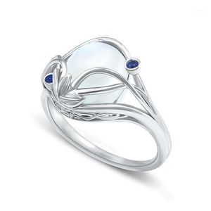 Fedi nuziali Classic Hollow Beautiful Lines Perla imitazione Argento Colore Anello da donna Temperamento Semplice Regalo di fidanzamento per donna1