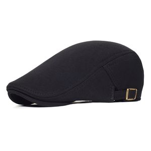 Baumwolle Einstellbare Newsboy Caps Männer Frau Casual Baskenmütze Flache Ivy Cap Weiche Einfarbig Fahren Cabbie Hut Unisex Schwarz Grau hüte 201216