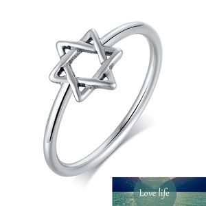 Charmstjärna av David Ring för kvinnor Rostfritt stål Silverfärg Magen David Jewish Smycken