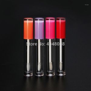 5ml vazio lipgloss tubes redondo rosa roxo laranja branco laranja labelo recipientes de brilho cosmético lip wand tubos de varinha 25pcs / lote1