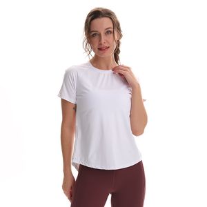 Kvinnors t-shirt yoga toppar kort t-shirt kör fitness fukt absorption sport skjorta avslappnad all-match gymkläder kvinnor tees