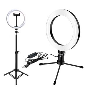 26cm/18cm LED Fill Light Ring Light 3 modalità Dimmerabile LED Camera Selfie Light Ring per Phone Treppiede 0.6M Stand USB Plug