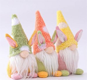 Paskalya Tavşanı Gnome El yapımı İsveç Tomte Tavşan Peluş Toys Bebek Süsleri Tatil Ev Partisi Dekorasyon Çocuk Paskalya Hediyesi DB444