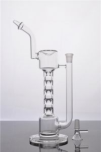 Clear Bong Tube Glass Water Pipe Hookah Recycler Dab Rigs Recycler Oil Rig with Bowl Smoking