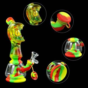 8 8 Su Borusu Sigara Bong Cam Bongs Cam Dab Rig Silikon Nargile Tütün Bubbler 2021 Yeni Tasarım