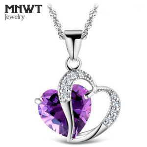 Pendanthalsband MNWT Kvinnor/flicka halsband hjärtformad zirkonkristall fin trendig romantisk liten gåva smycken1