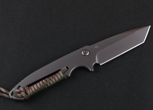 Yüksek Kaliteli Survival Düz Bıçak D2 Gri Titanyum Kaplamalı Bıçak Tam Tang Kolu Sabit Bıçak Bıçaklar Kydex ile