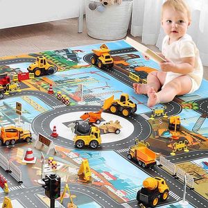 Party Favorit cm Kids Play Mat City Byggnadsplats Engineering Scene Bil Toy Game Pad Interactive Developing Crawling