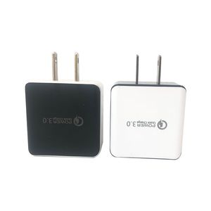 Carregamento rápido UE US Plug QC 3.0 Carregador de Parede 5V / 9V / 12V 18W 1 Porta Para Smartphone QC3.0 Adaptador Rápido Rápido